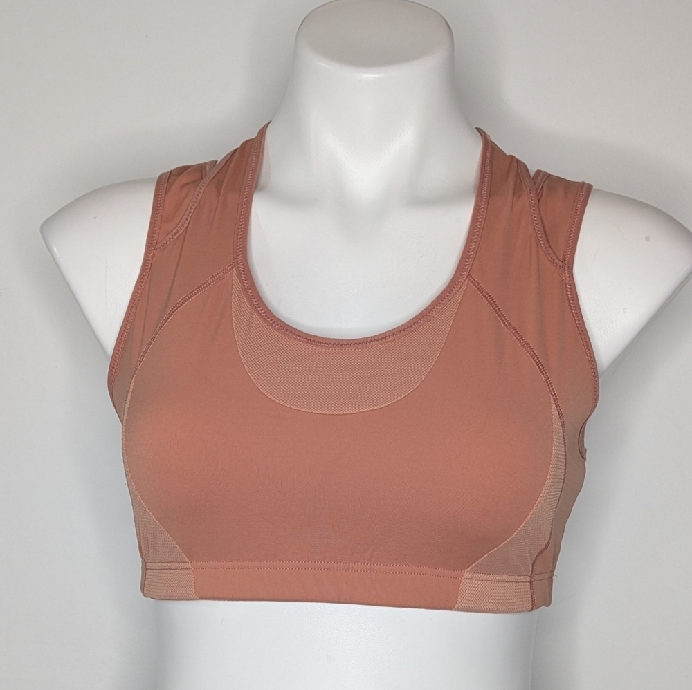 Syrokan Peach Orange Athletic Exercise Workout Sports Bra L